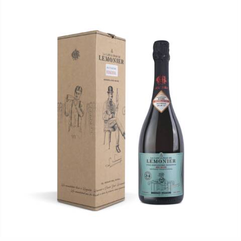 Estuche de una botella de Espumoso Lemonier Brut Nature Reserva